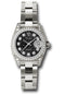 Rolex White Gold Lady-Datejust 26 Watch - 42 Diamond Bezel - Black Jubilee Diamond Dial - Oyster Bracelet - 179159 bkjdo